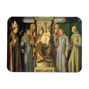 Madonna Enthroned, 1480 (oil on panel) Magnet