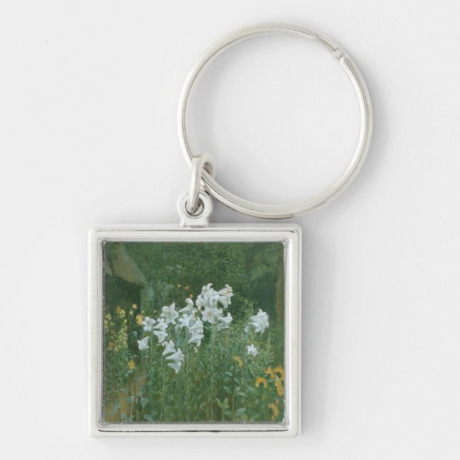 Madonna Lilies in a Garden Key Ring (Front)