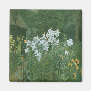 Madonna Lilies in a Garden Magnet