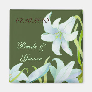 Madonna Lily Wedding Save the Date Magnet