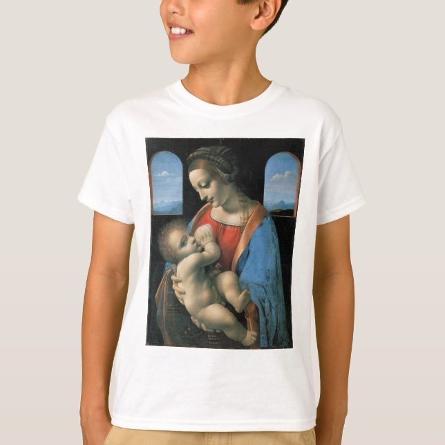 Madonna Litta by Leonardo da Vinci T-Shirt (Front)