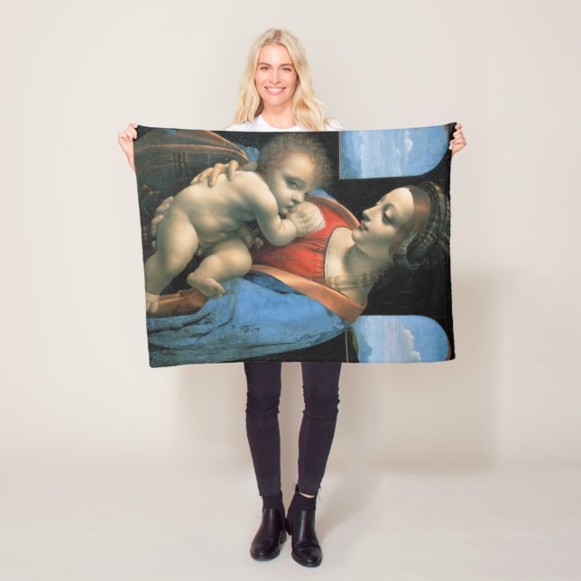 Madonna Litta, Leonardo da Vinci, 1490-1491 Fleece Blanket (In Situ)