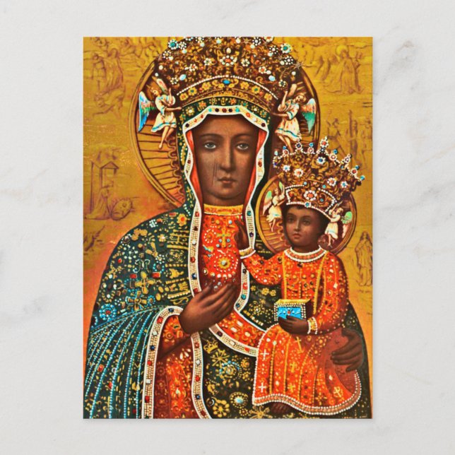 Madonna of Czestochowa Polish Catholic Mary Postcard (Front)