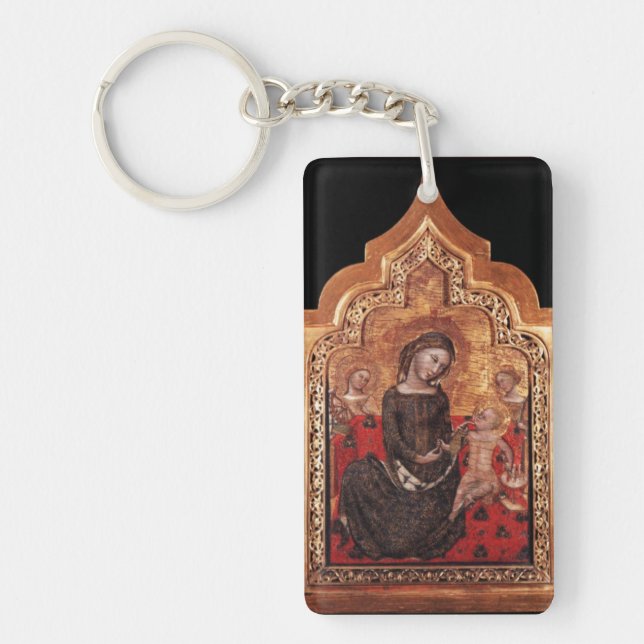 MADONNA OF HUMILITY Ave Maria Prayer Key Ring (Front)