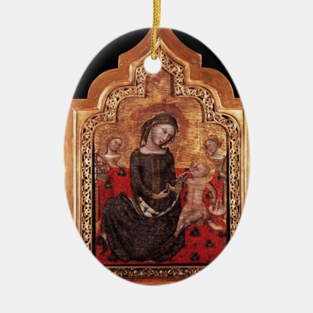 MADONNA OF HUMILITY CERAMIC TREE DECORATION (Front)