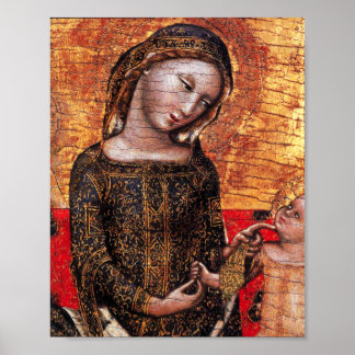 MADONNA OF HUMILITY Detail by Vitale de Bologna Poster
