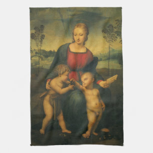 Madonna of the Goldfinch by Raphael Sanzio Tea Towel