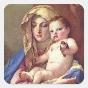 Madonna of the Goldfinch Square Sticker