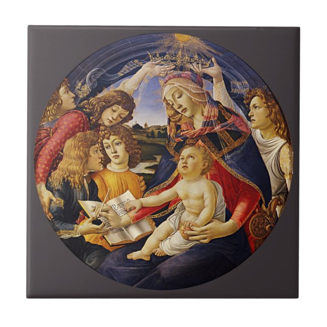 Madonna of the Magnificat by Botticelli Tile (Front)
