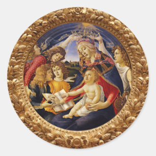 Madonna of the Magnificat by Sandro Botticelli Classic Round Sticker