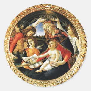 Madonna of the Magnificat Classic Round Sticker
