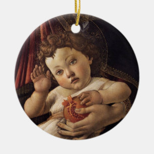 Madonna of the Pomegranate Ceramic Tree Decoration