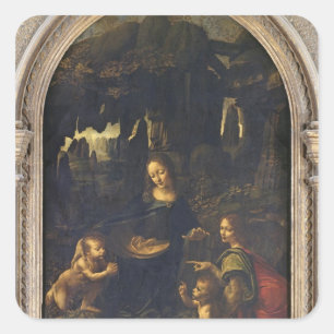 Madonna of the Rocks, c.1478 Square Sticker