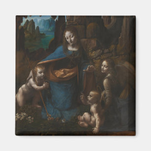 Madonna of the Rocks"Virgin Mary, baby Jesus, John Magnet