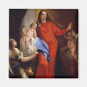 Madonna of the Rosary (oil on canvas) Magnet
