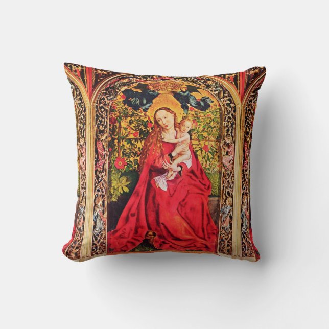 MADONNA OF THE ROSE BOWER CUSHION (Front)