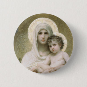 Madonna of the Roses 6 Cm Round Badge