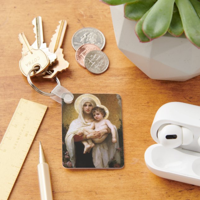 Madonna of the Roses by Bouguereau Key Ring (Desk)