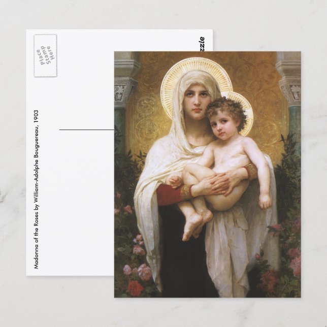 Madonna of the Roses by Bouguereau Postcard (Front/Back)