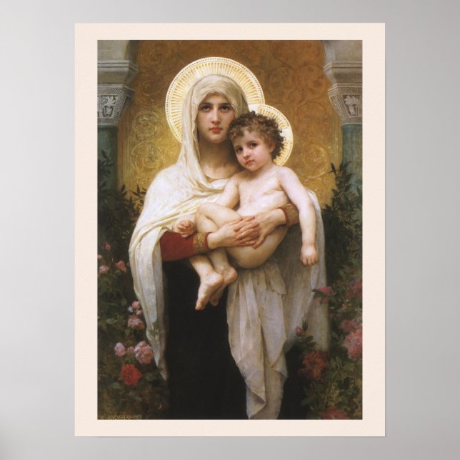 Madonna of the Roses by Bouguereau Poster (Front)