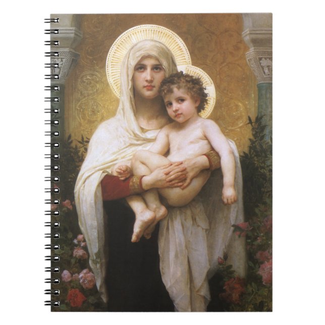 Madonna of the Roses by Bouguereau Spiral Notebook (Front)