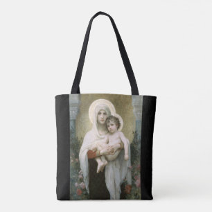 Madonna of the Roses – William Adolphe Bouguereau Tote Bag