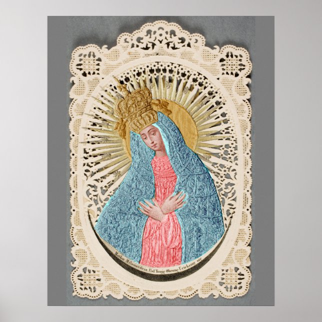 Madonna Queen of Heaven on Lace Poster (Front)