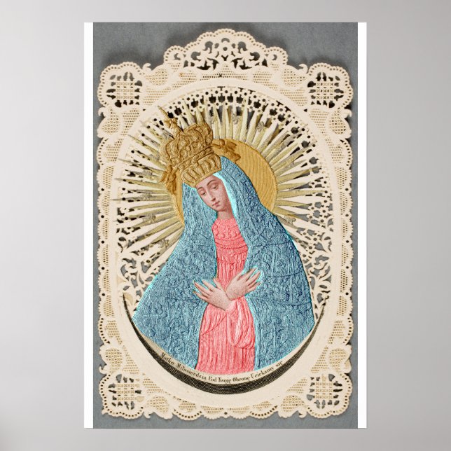 Madonna Queen of Heaven on Lace Poster (Front)