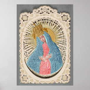 Madonna Queen of Heaven on Lace Poster