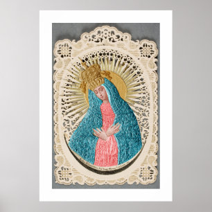 Madonna Queen of Heaven on Lace Poster