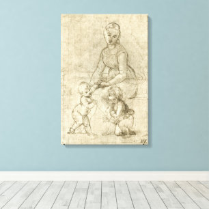 Madonna w Christ & St. John the Baptist by Rapahel Canvas Print