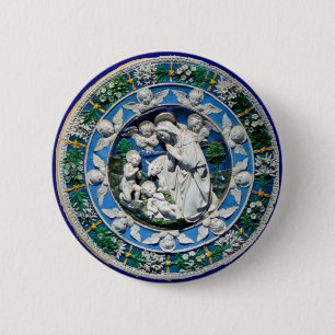 MADONNA WITH CHILD AND ANGELS 6 CM ROUND BADGE