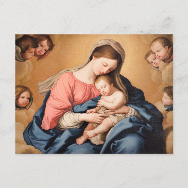 Madonna with Child and Angels Postcard (Front)