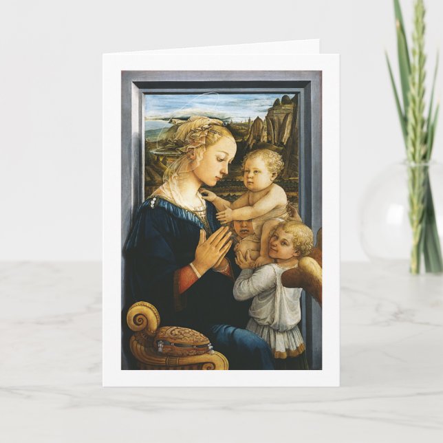 Madonna with child and two Angels, Filippo Lippi Card (Front)