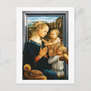 Madonna with child and two Angels, Filippo Lippi Postcard