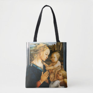 Madonna with child and two Angels, Filippo Lippi Tote Bag