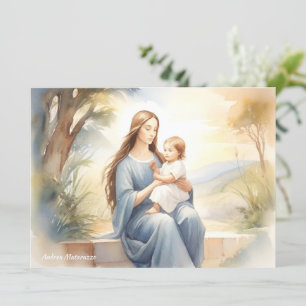 Madonna with Child Jesus Holiday Card