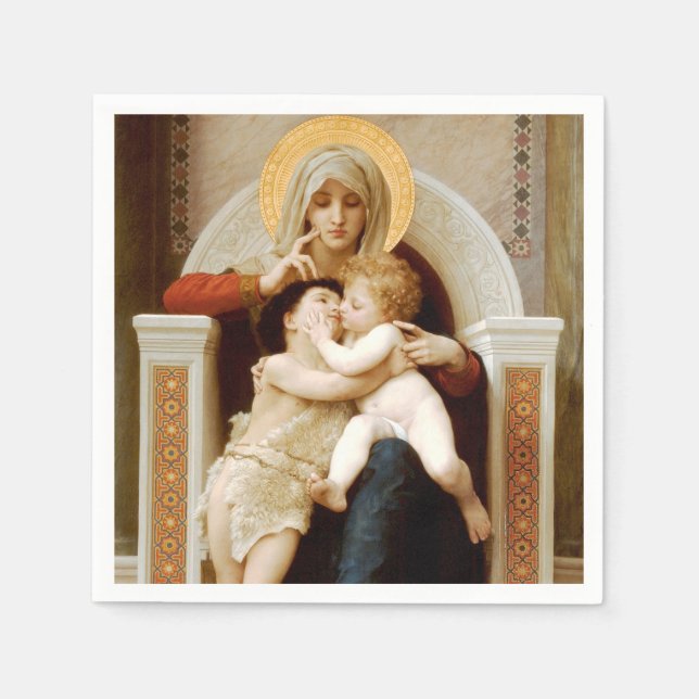 Madonna with child & John the Baptist, Decoupage Napkin (Front)