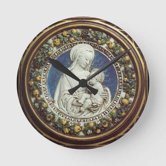 MADONNA WITH CHILD Round Clock (Front)