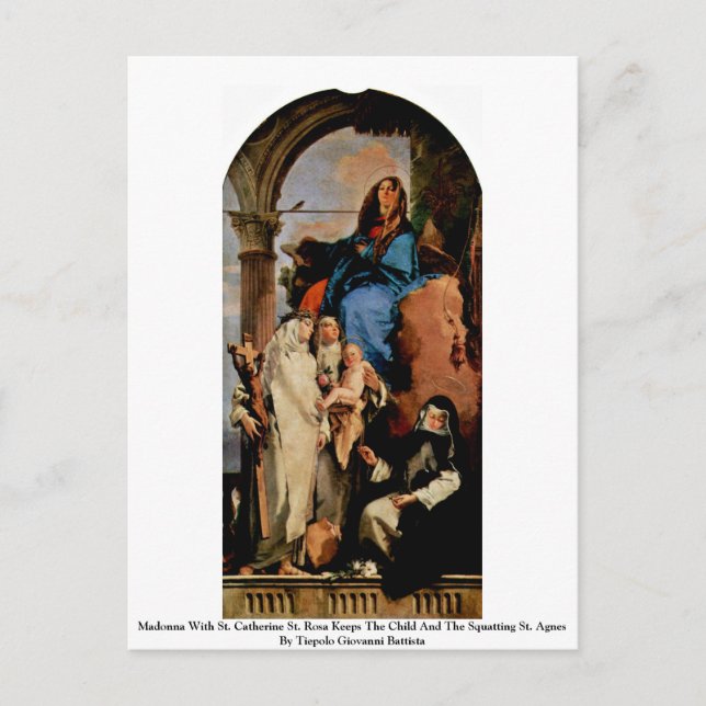 Madonna With St. Catherine St. Rosa Postcard (Front)