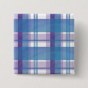 Madras Plaid Blue and Purple 15 Cm Square Badge