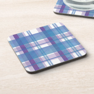 Madras Plaid Blue and Purple Coaster