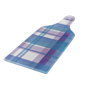 Madras Plaid Blue and Purple Cutting Board