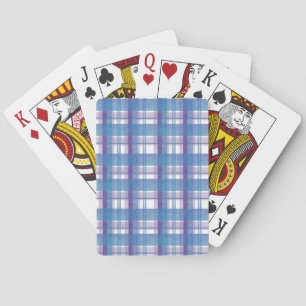 Madras Plaid Blue and Purple Playing Cards