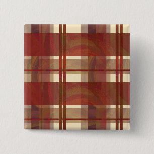 Madras Plaid Fall Red 15 Cm Square Badge