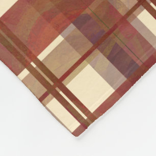 Madras Plaid Fall Red Fleece Blanket