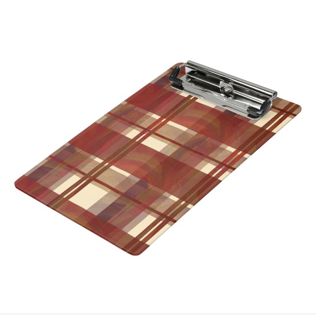 Madras Plaid Fall Red Mini Clipboard (Angled3)
