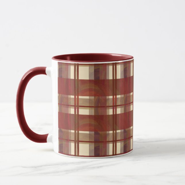 Madras Plaid Fall Red Mug (Left)