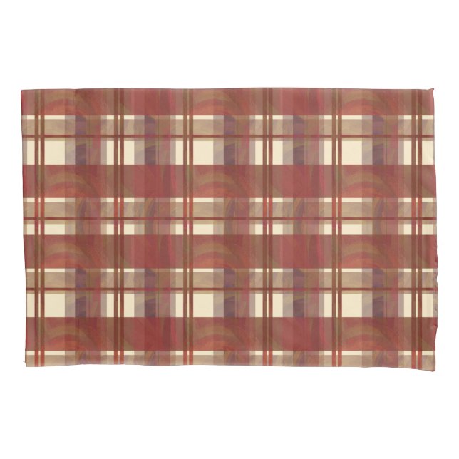 Madras Plaid Fall Red Pillowcase (Front)