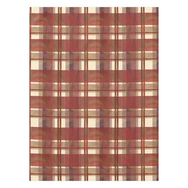 Madras Plaid Fall Red Tablecloth (Front)